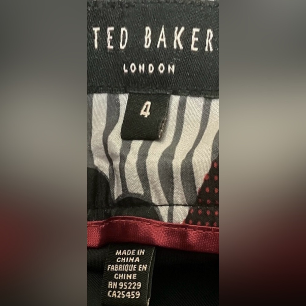 Ted Baker London Dark Grey Wool Knee Length Skirt Semi Pleated TB 4 = US 12 - Picture 6 of 10